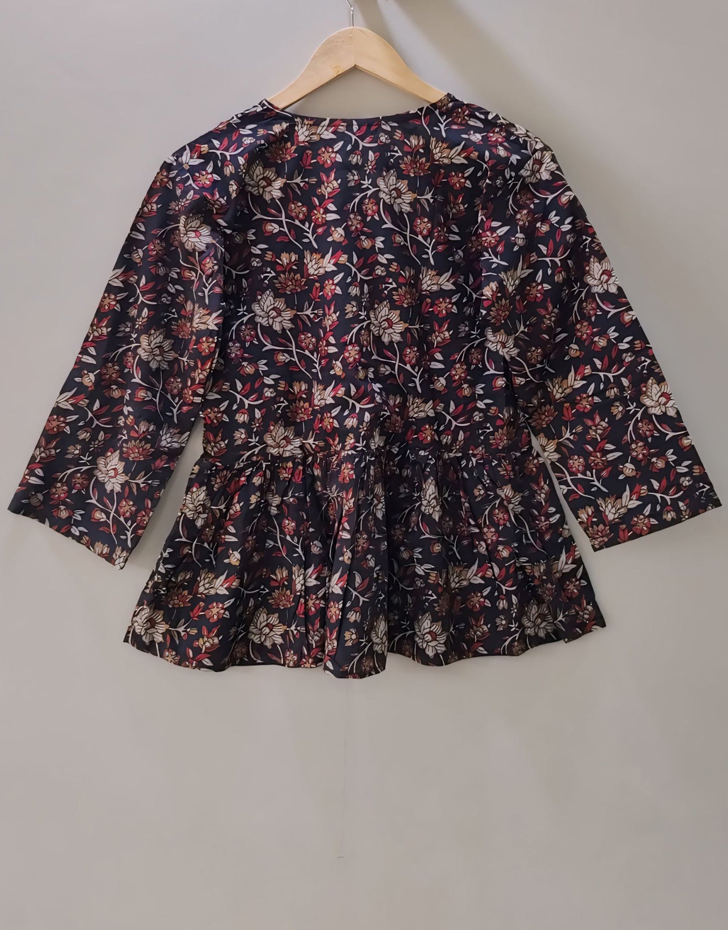 Dark Academia Peplum Top (kantha fabric)