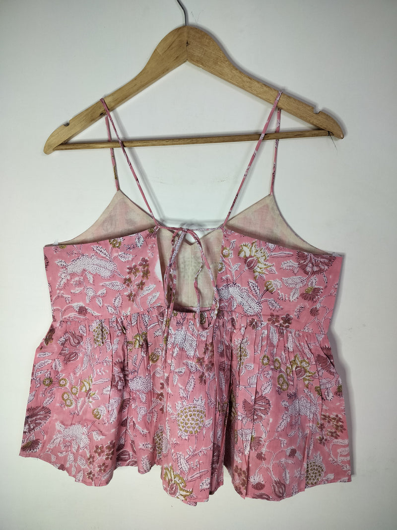 Pink Meadow Cotton Noodle Strap Top