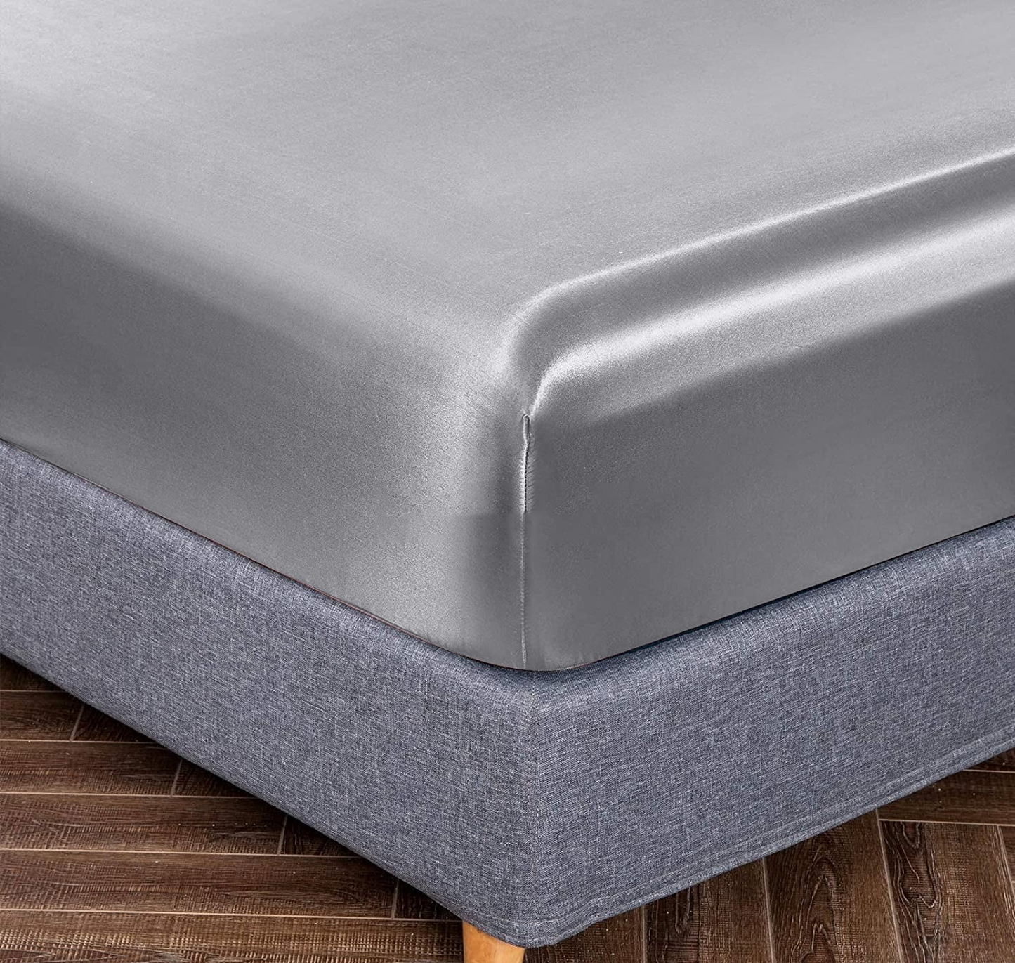 Satin Elastic Fitted Sheet & 2 Pillow Covers