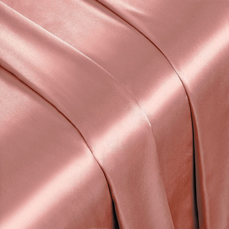 Satin Elastic Fitted Sheet & 2 Pillow Covers