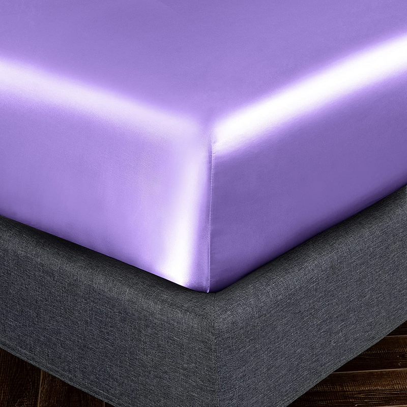 Satin Elastic Fitted Sheet & 2 Pillow Covers