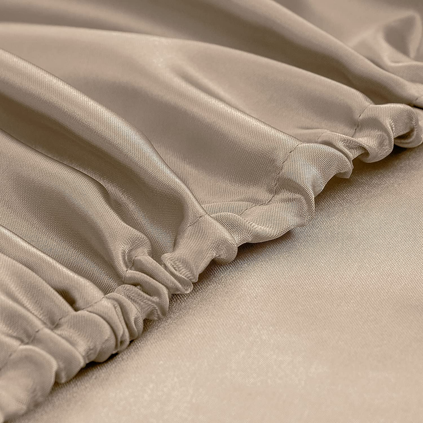 Satin Elastic Fitted Sheet & 2 Pillow Covers