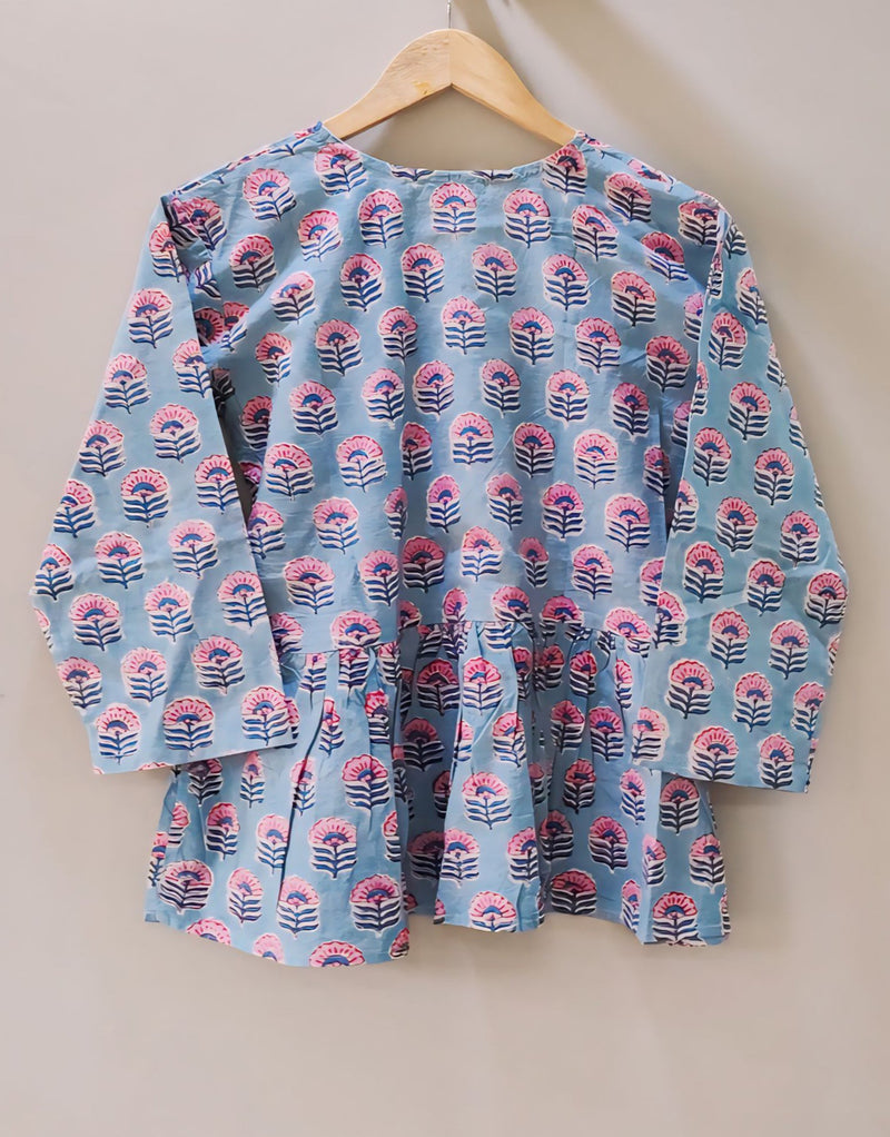 Pastel Peplum Top (kantha fabric)