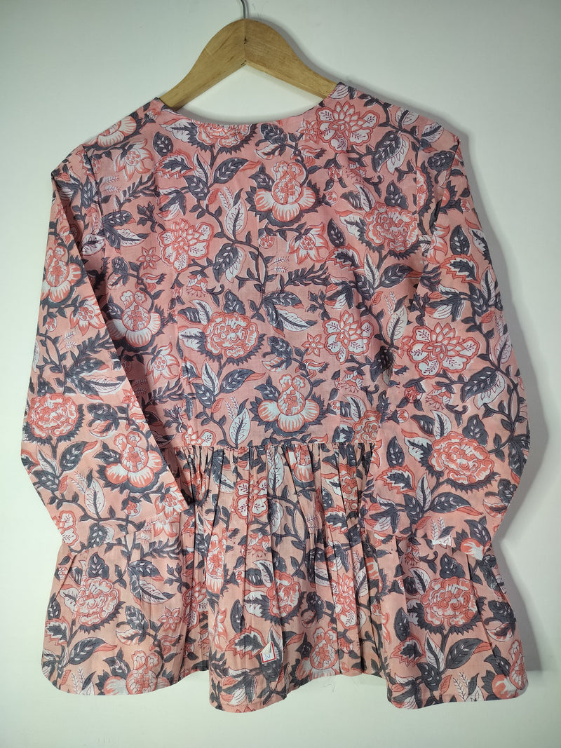 Blush Midnight Floral Peplum Top