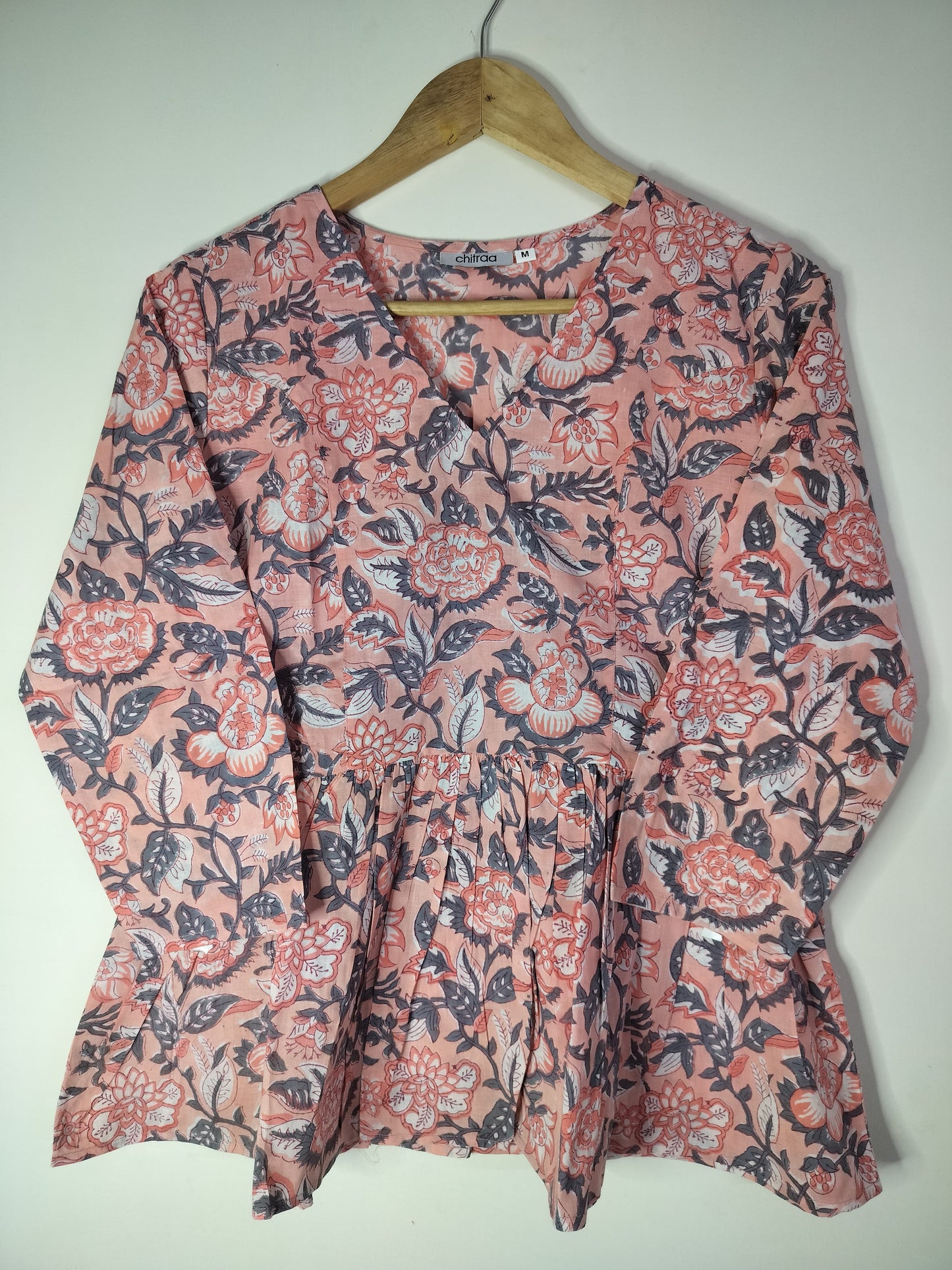 Blush Midnight Floral Peplum Top