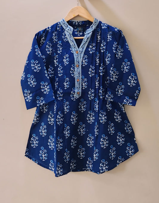 Indigo Cotton Short Kurta
