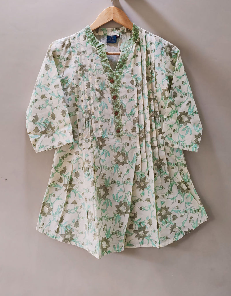 Soft Sage Cotton Short Kurta