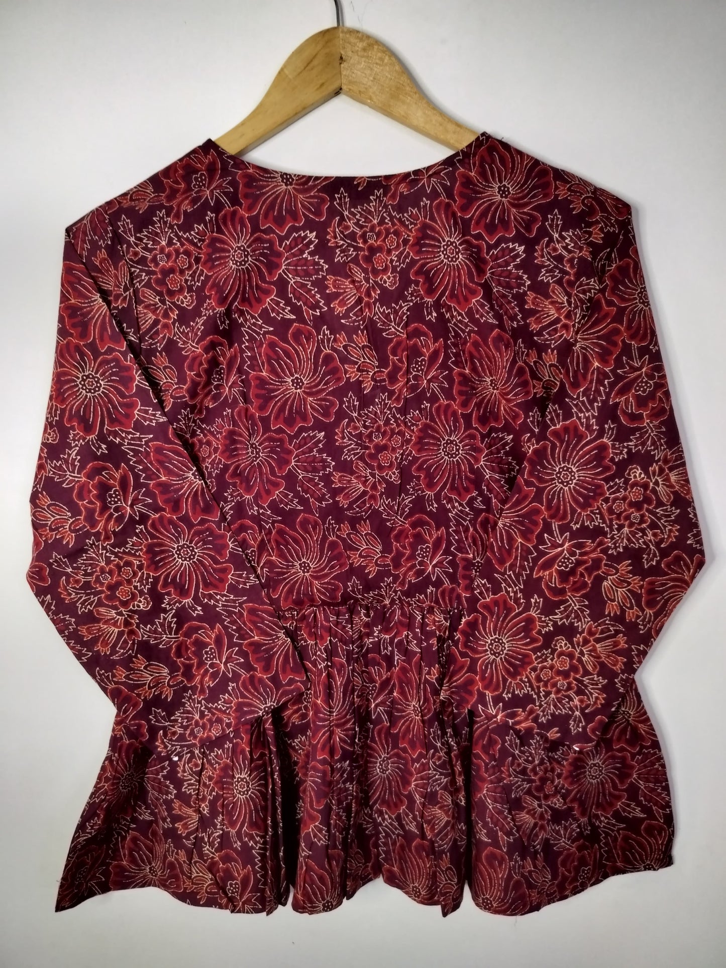 Crimson Bloom Peplum Top