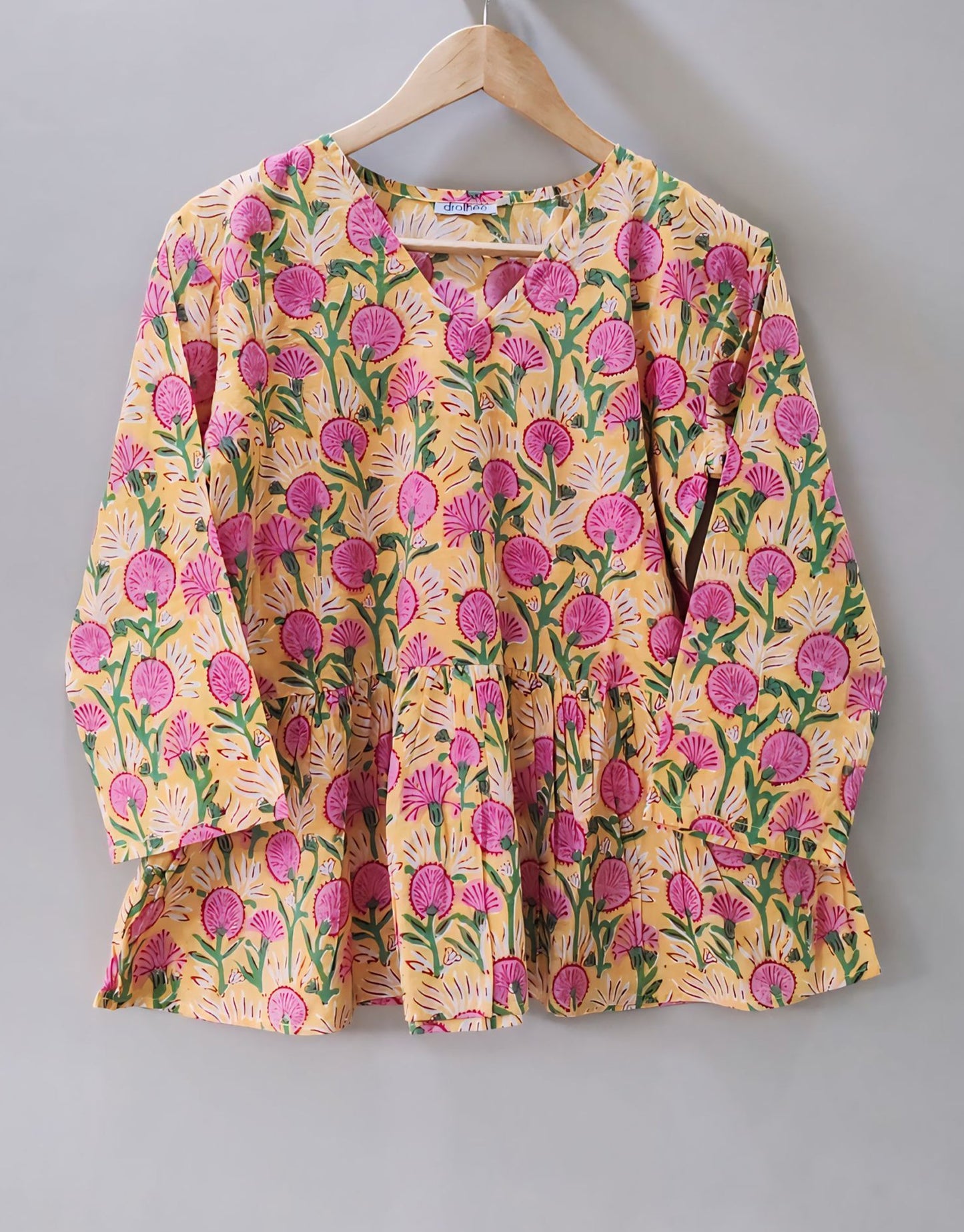Spring Peplum Top (kantha fabric)