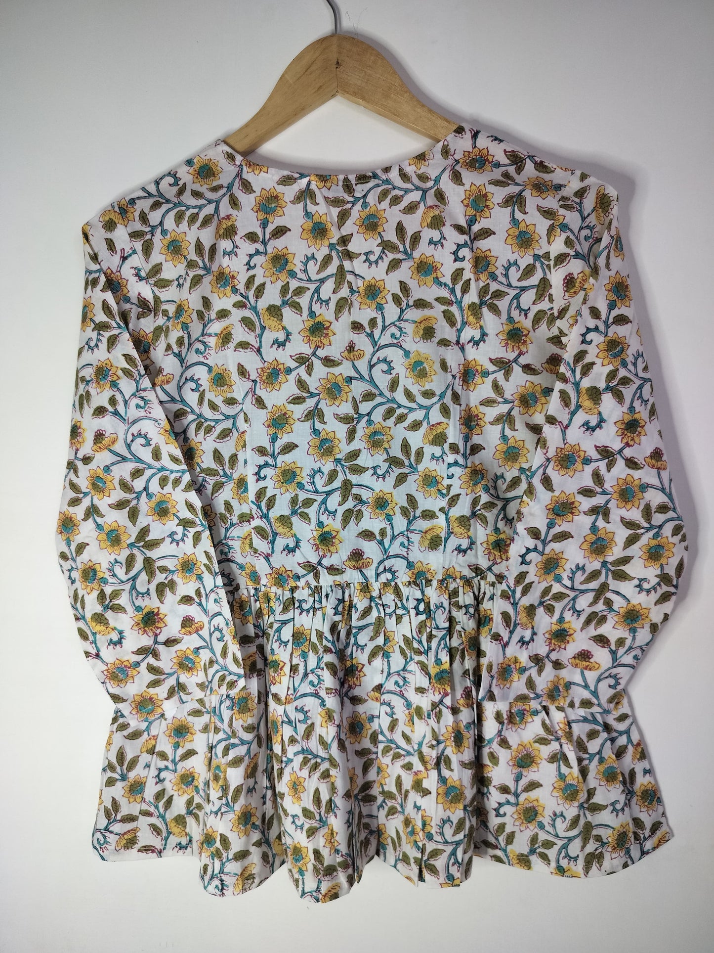 Golden Daisy Field Peplum Top