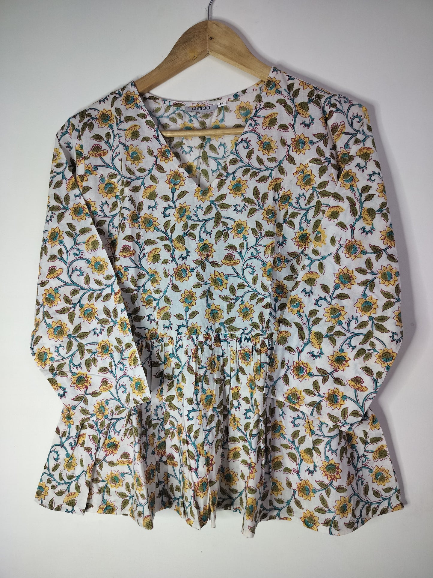 Golden Daisy Field Peplum Top