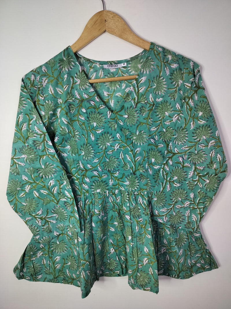 Leafy Whisper Peplum Top