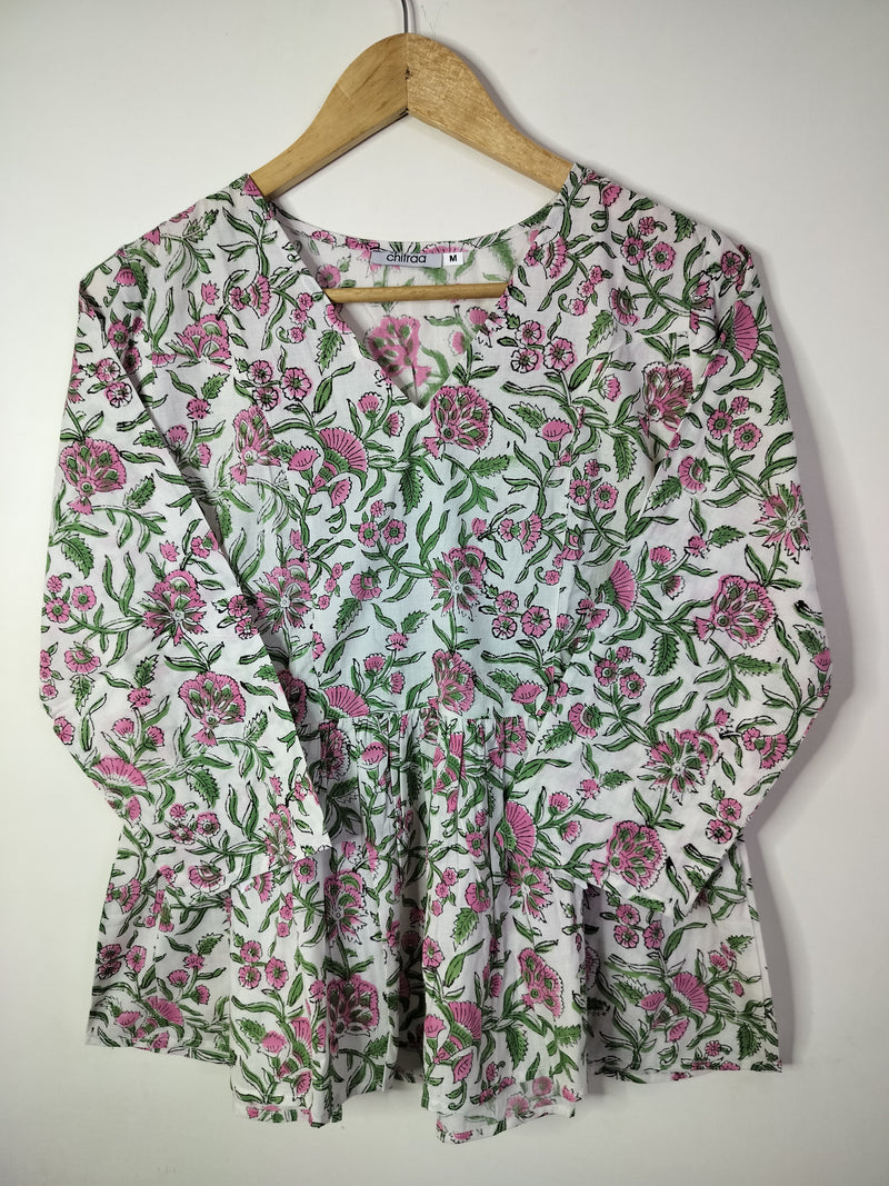 Rosewood Bloom Peplum Tops