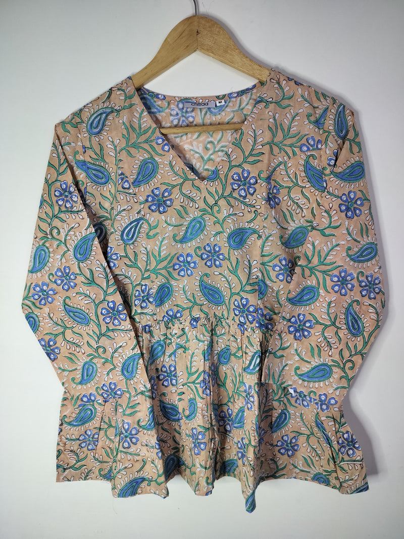 Sandy Meadow Floral Peplum Top