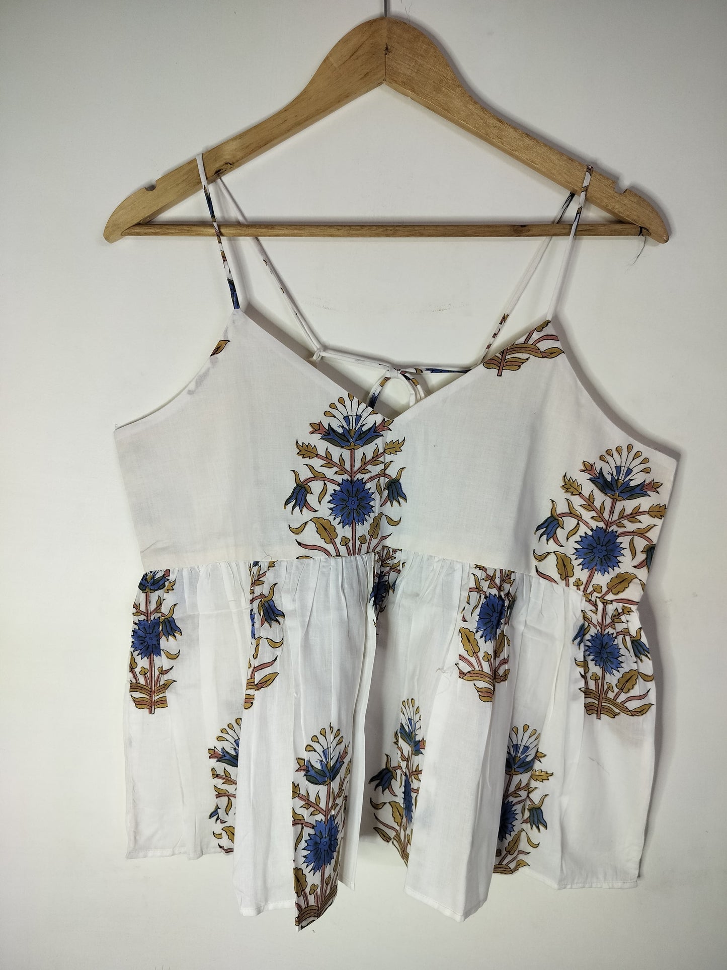 Sunny Blossom Cotton Noodle Strap Top
