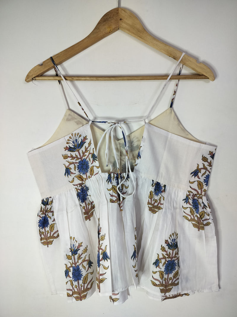 Sunny Blossom Cotton Noodle Strap Top