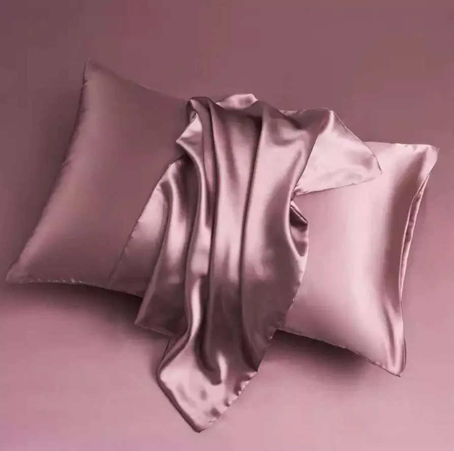 Satin Elastic Fitted Sheet & 2 Pillow Covers