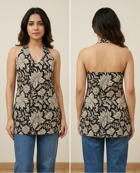 Dark Botanica Halter Neck Top