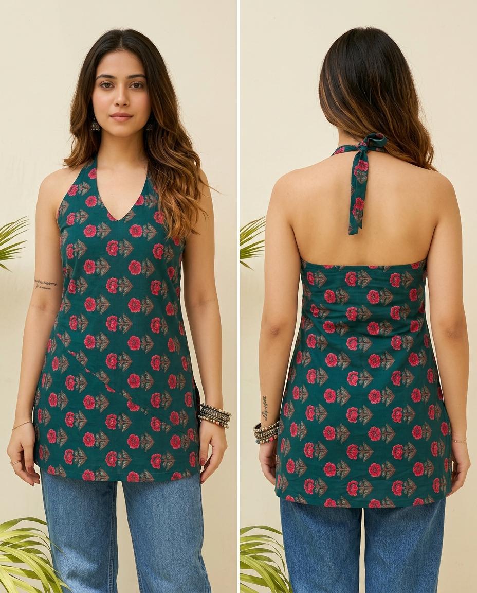 Jewel Garden Halter neck Top