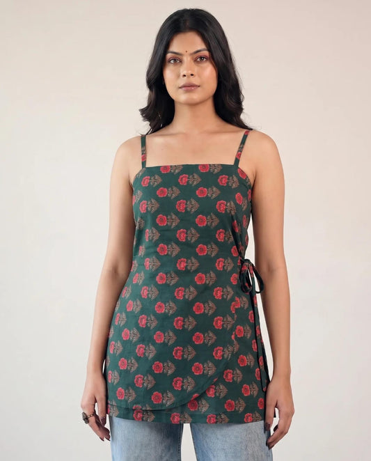 Scarlet Garden Sphagetti Top