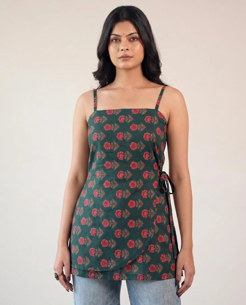 Scarlet Garden Sphagetti Top