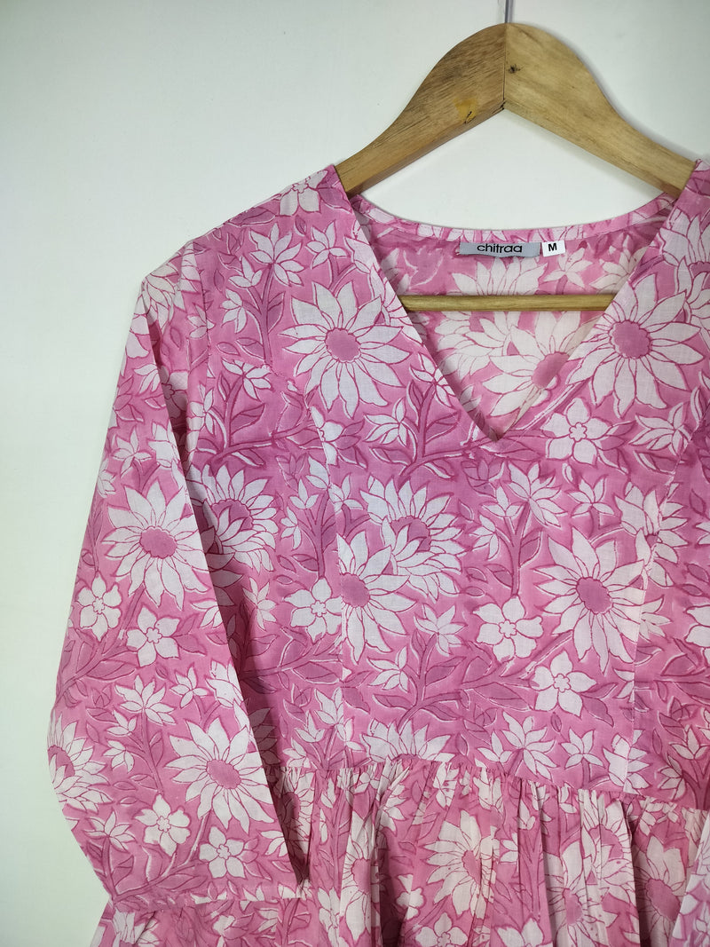 Rosy Floral Peplum Top