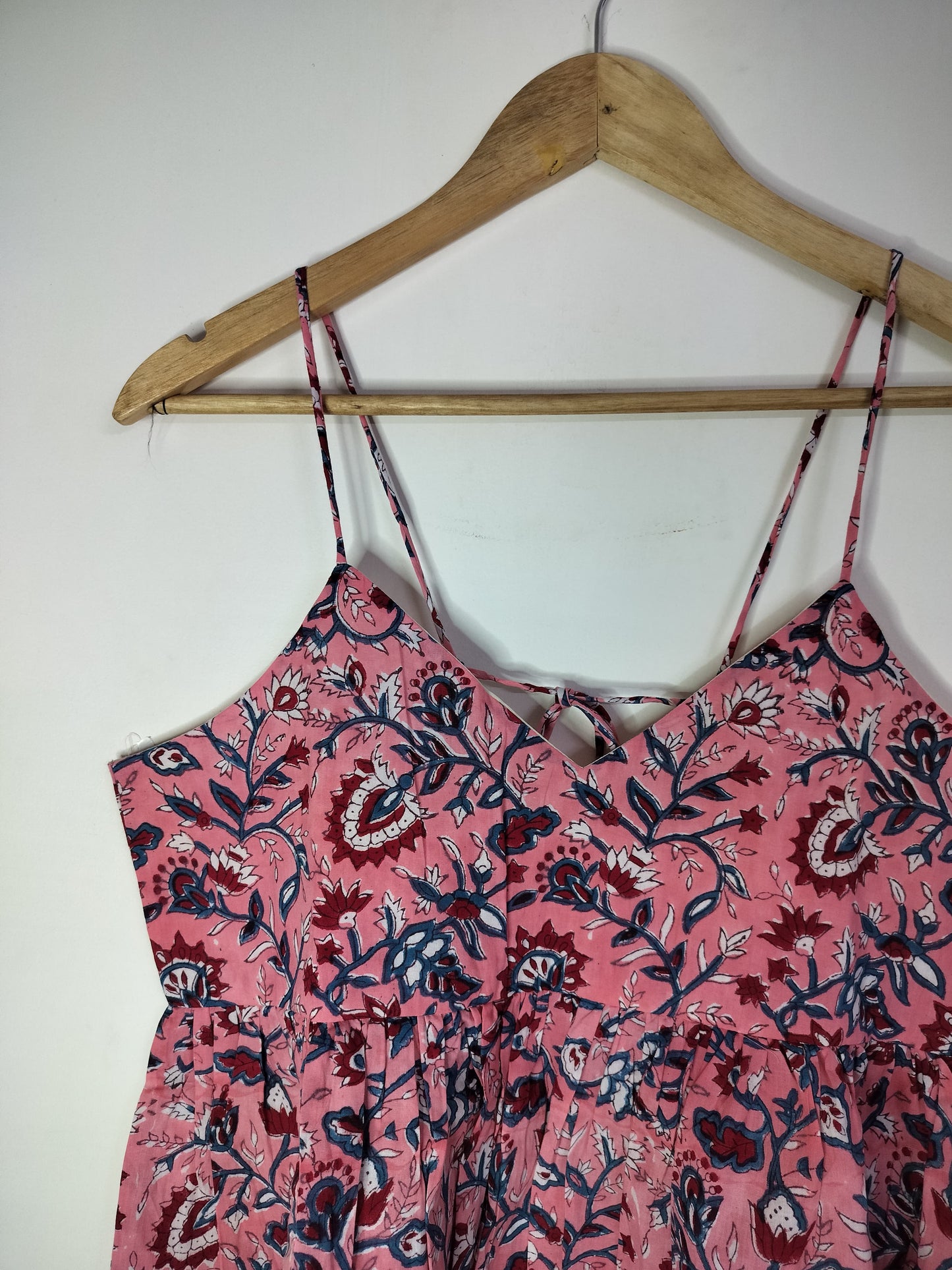 Midnight Petals Cotton Noodle Strap Top