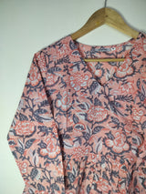 Blush Midnight Floral Peplum Top