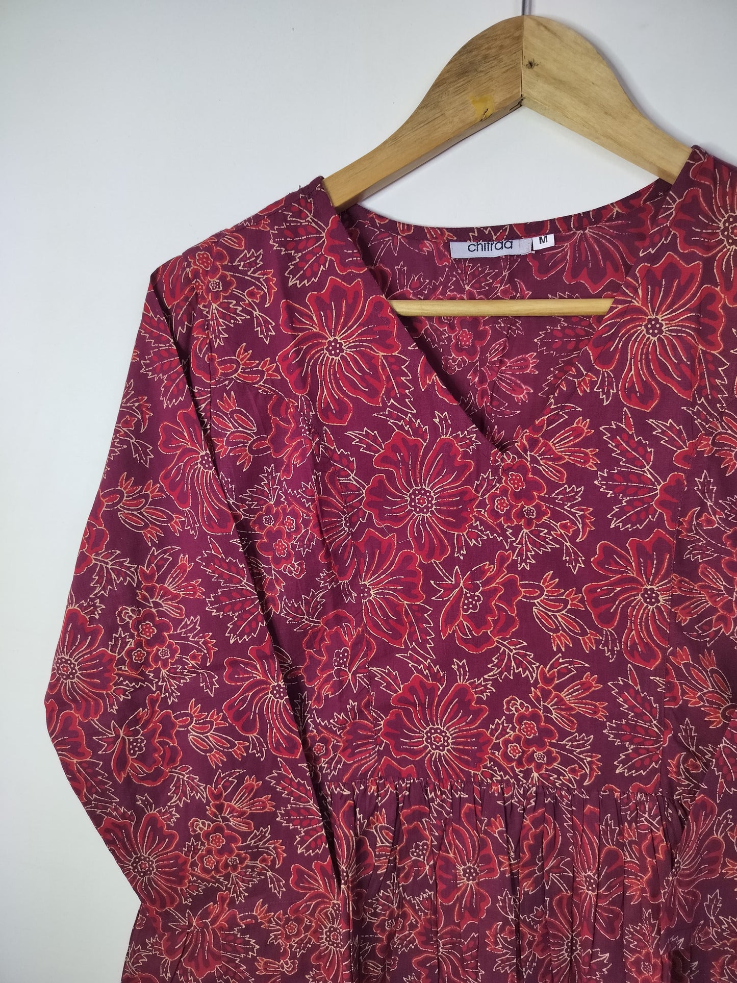 Crimson Bloom Peplum Top