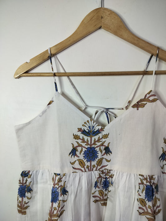 Sunny Blossom Cotton Noodle Strap Top