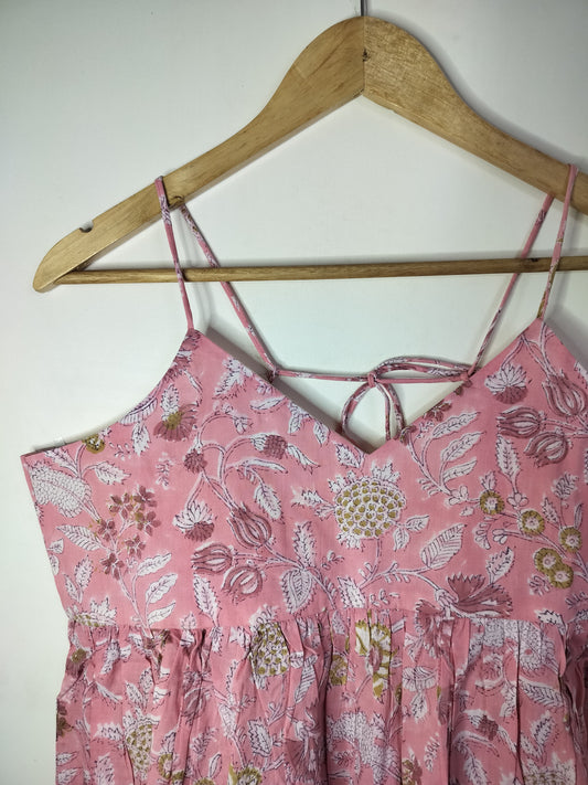Pink Meadow Cotton Noodle Strap Top