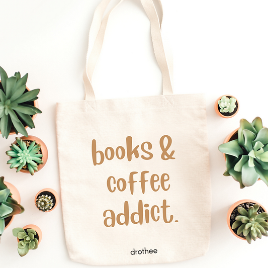 Books & Coffee Addict Tote Bag