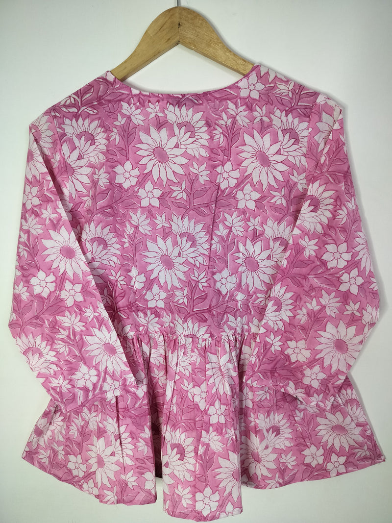 Rosy Floral Peplum Top