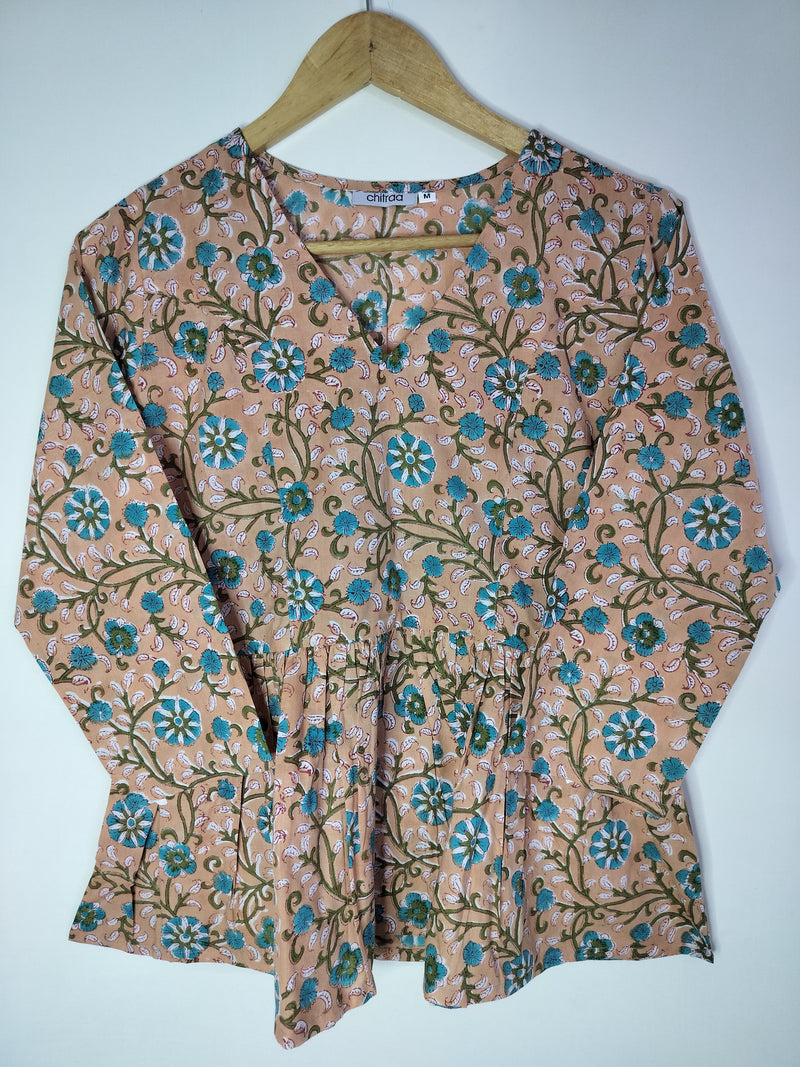 Vintage Meadow Peplum Top